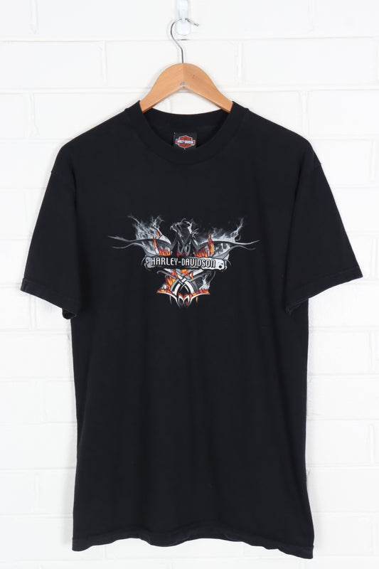 HARLEY DAVIDSON Flames Charlotte NC Engine Graphic Tee (M)