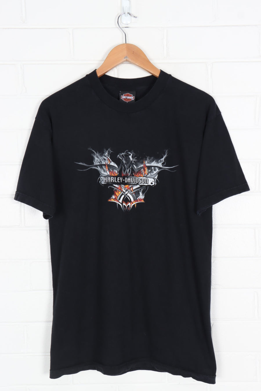 HARLEY DAVIDSON Flames Charlotte NC Engine Graphic Tee (M)