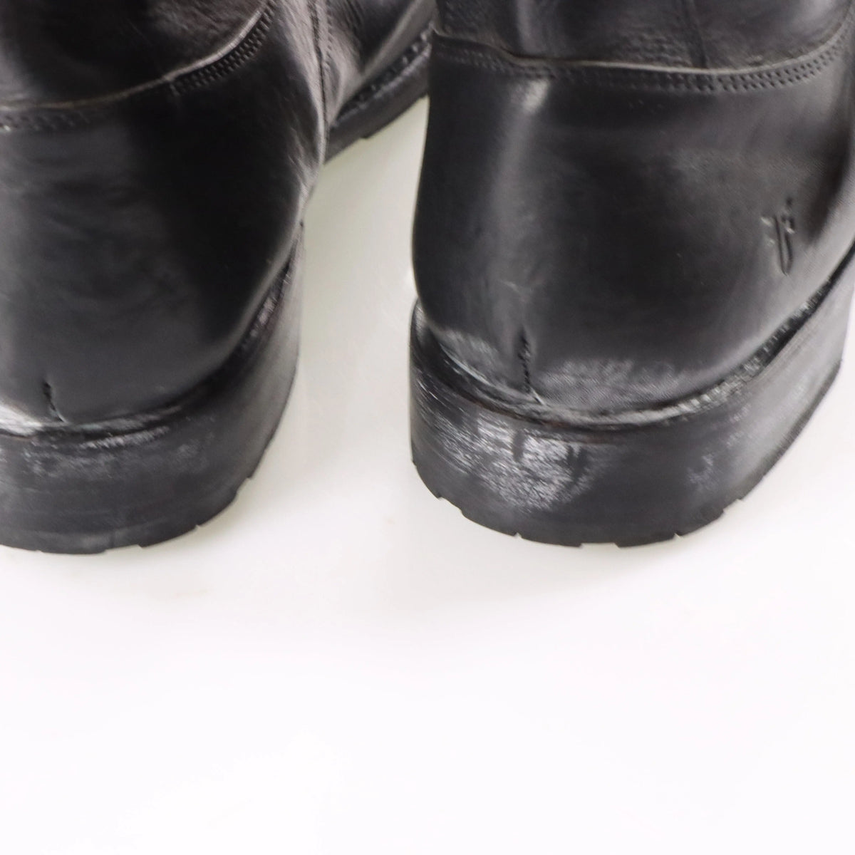Vintage FRYE Buckle Leather Ankle Western Black & Silver Boots (13 B)