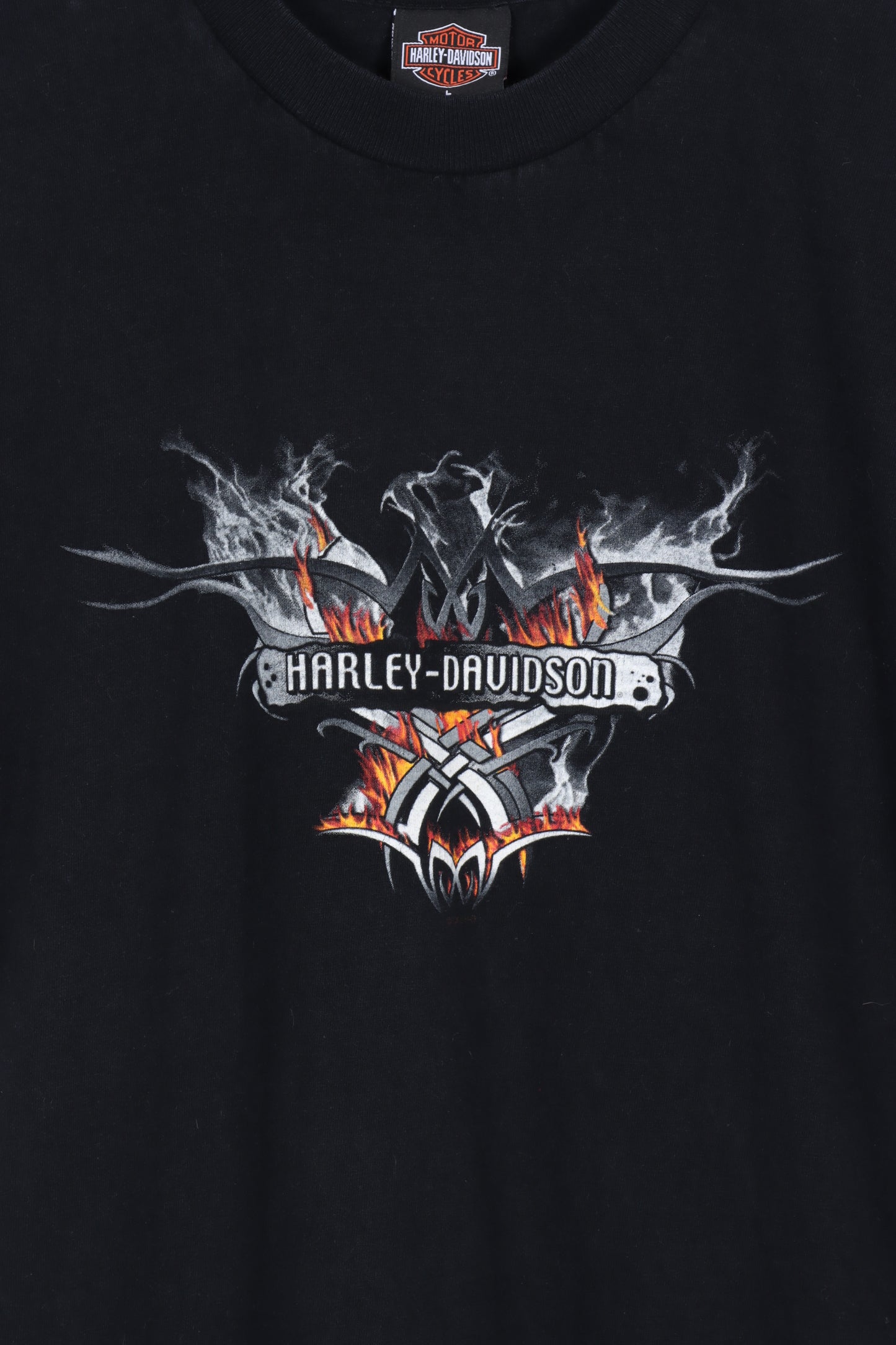 HARLEY DAVIDSON Flames Charlotte NC Engine Graphic Tee (M)