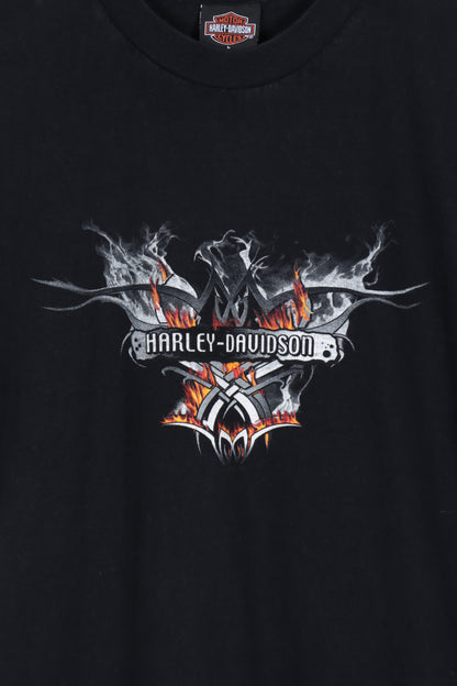 HARLEY DAVIDSON Flames Charlotte NC Engine Graphic Tee (M)