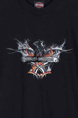 HARLEY DAVIDSON Flames Charlotte NC Engine Graphic Tee (M)
