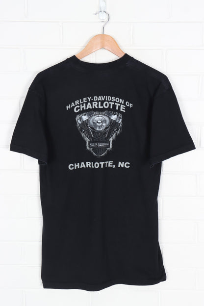 HARLEY DAVIDSON Flames Charlotte NC Engine Graphic Tee (M)