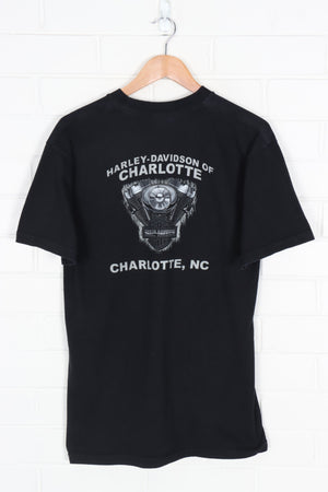 HARLEY DAVIDSON Flames Charlotte NC Engine Graphic Tee (M)