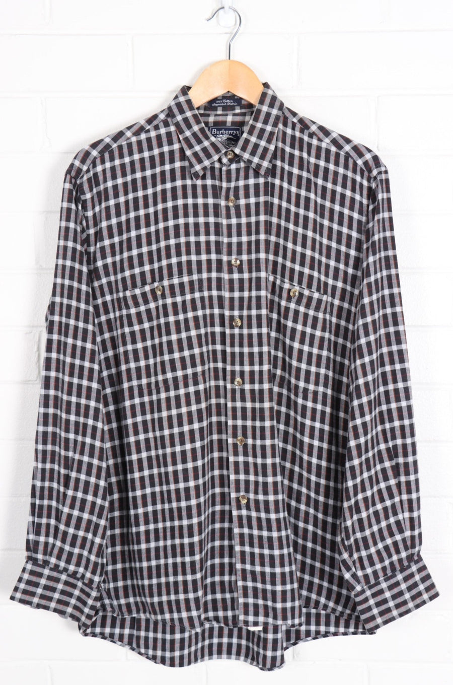 Vintage BURBERRY Plaid Button Up Shirt USA Made L Vintage Sole Melbourne
