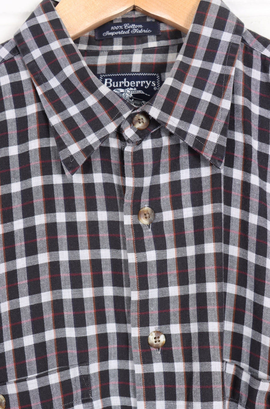 Vintage BURBERRY Plaid Button Up Shirt USA Made (L)