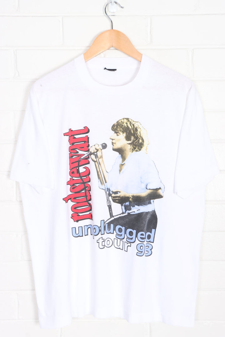 Rod Stewart 1993 'Unplugged' Tour Front Back Single Stitch T-Shirt (L)