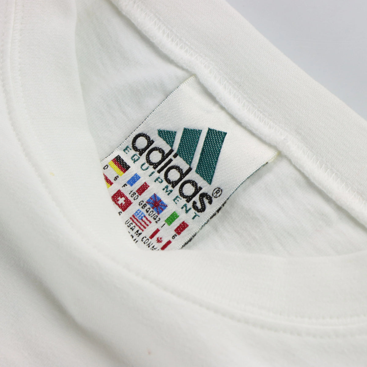 Vintage ADIDAS Equipment Embroidered Green & White Long Sleeve T-Shirt (XL)