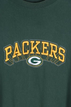Green Bay Packers Embroidered Green & Yellow Spell Out Tee (XXL)