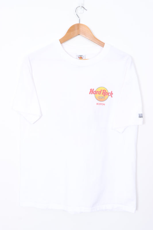 HARD ROCK CAFE Boston Front Back Oversized T-Shirt USA Made (L)