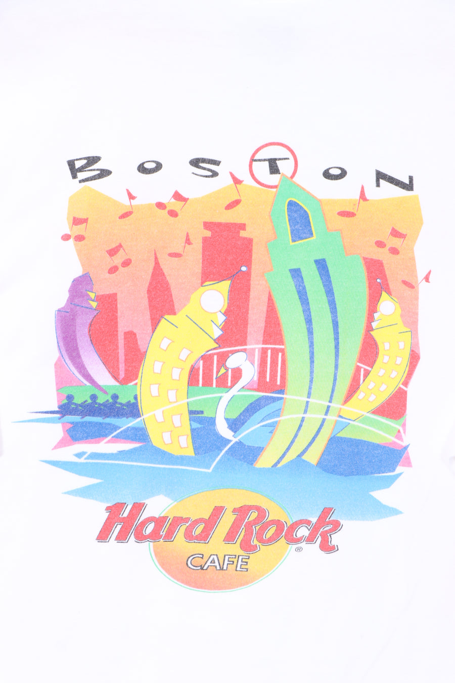 HARD ROCK CAFE Boston Front Back Oversized T-Shirt USA Made (L)