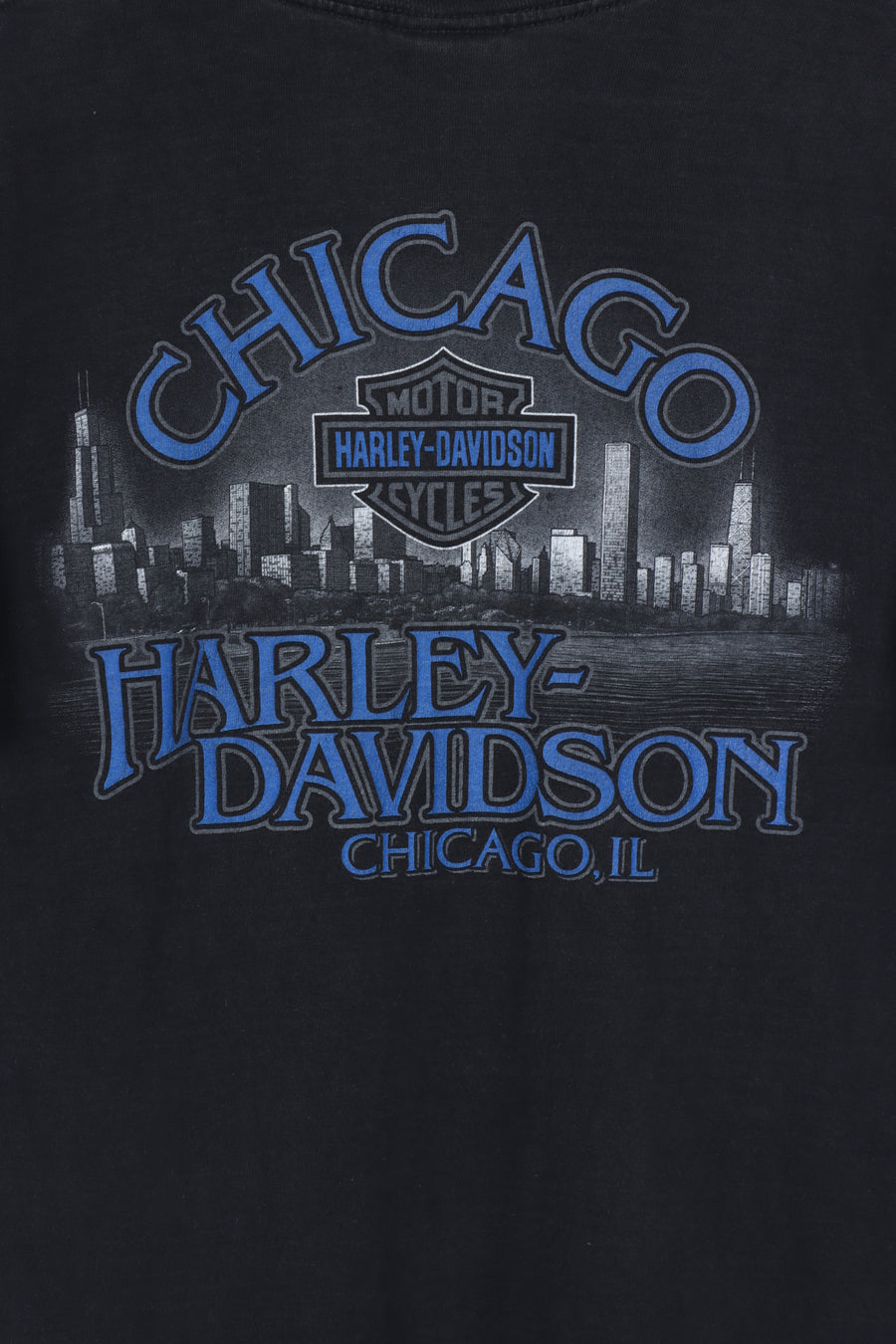 HARLEY DAVIDSON Eagle 100 Years Blue Chicago Tee (M)