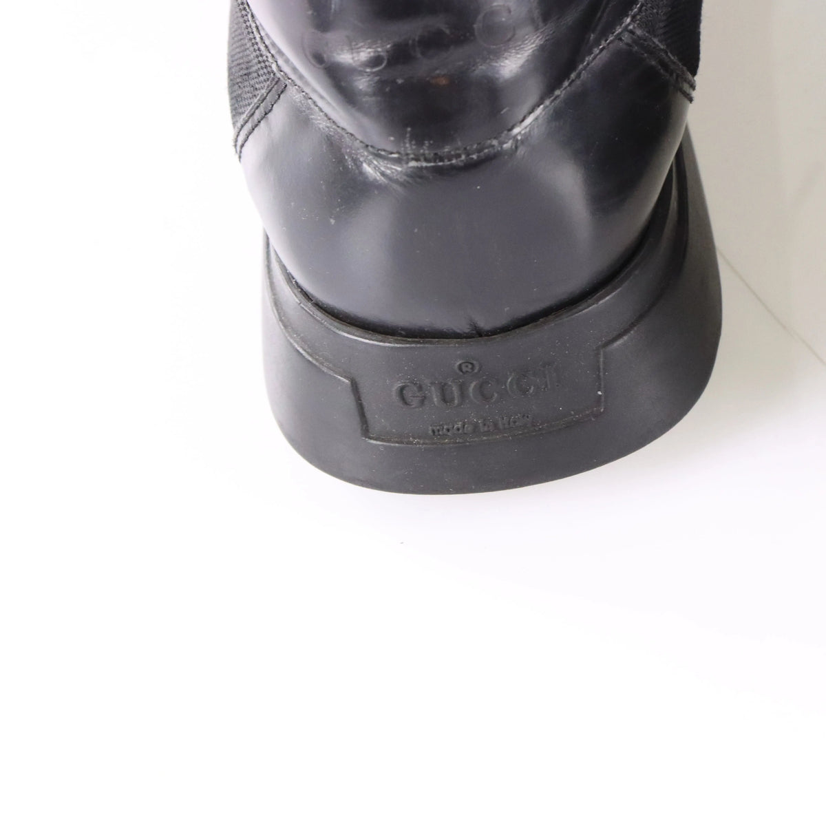 Vintage GUCCI Italy Made Black Leather Lace Up Dress Shoes (7 B)