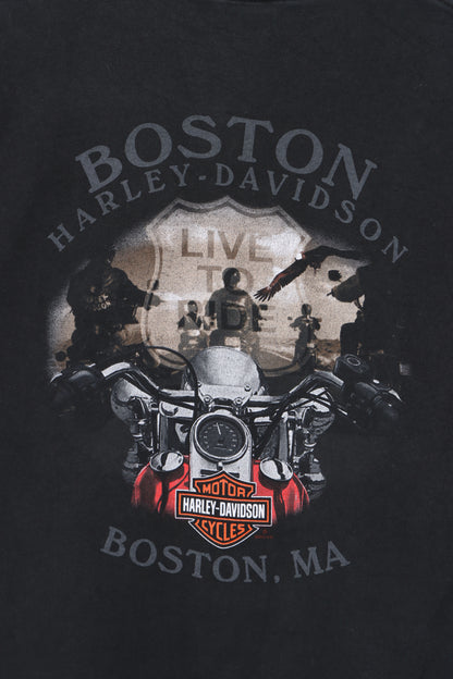 HARLEY DAVIDSON Hog's Blood Motor Oil Front Back T-Shirt USA Made (XL)