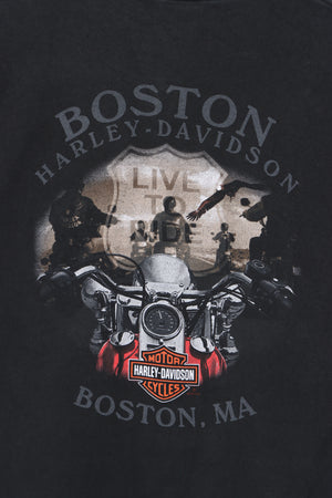 HARLEY DAVIDSON Hog's Blood Motor Oil Front Back T-Shirt USA Made (XL)
