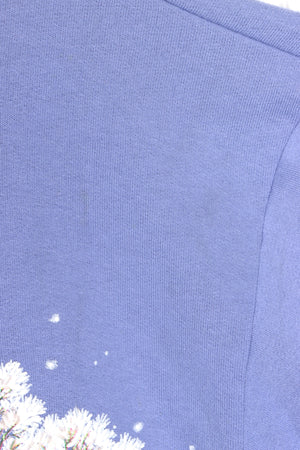 Lifestyles 90s Winter Puff Print All Over Henley Sweatshirt USA Made (L-XL)