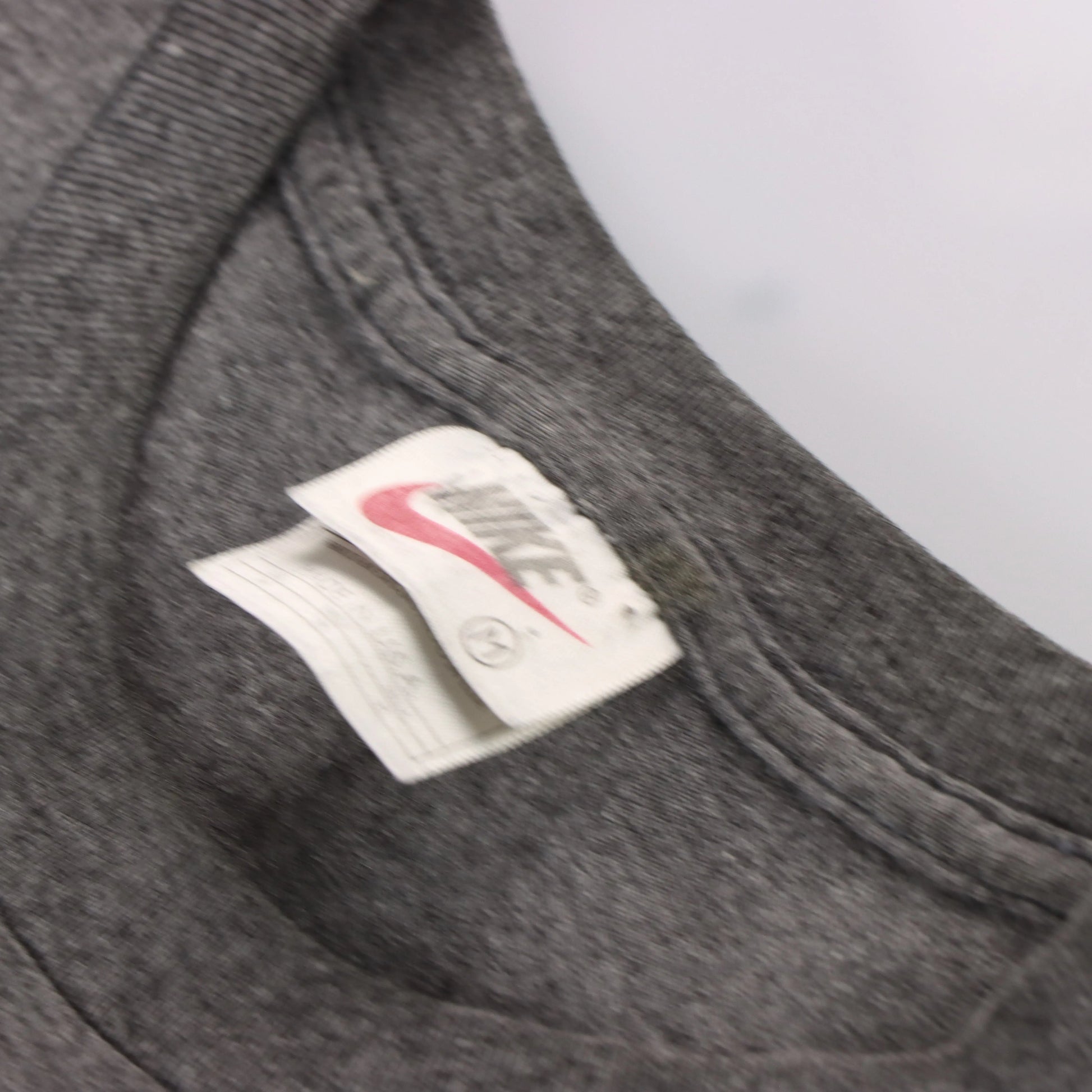 NIKE 3D Orange Swoosh Logo USA Made Grey T-Shirt  (L) Vintage Sole Melbourne