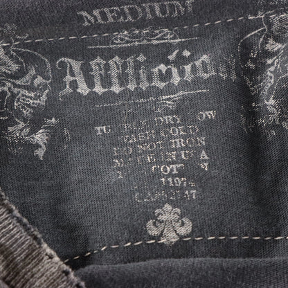 Vintage 2000s AFFLICTION Skull & Chains USA Made Studded Y2K Tee (M-L)