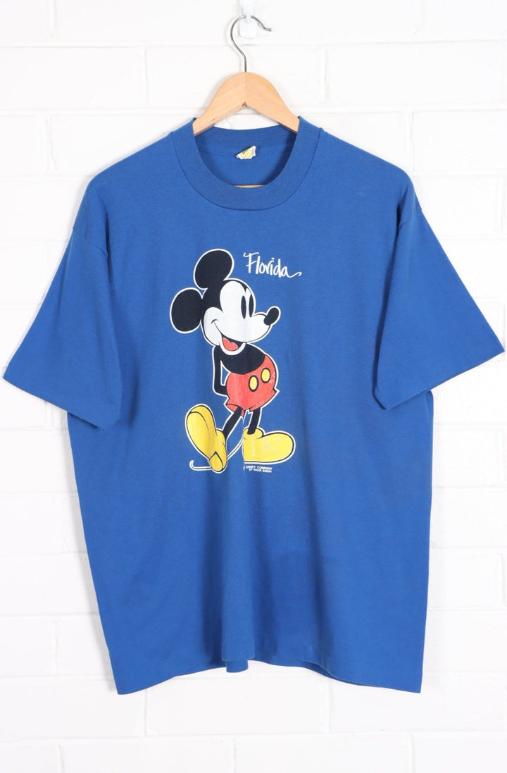 DISNEY Classic Mickey Mouse Florida Single Stitch T-Shirt USA Made (L)