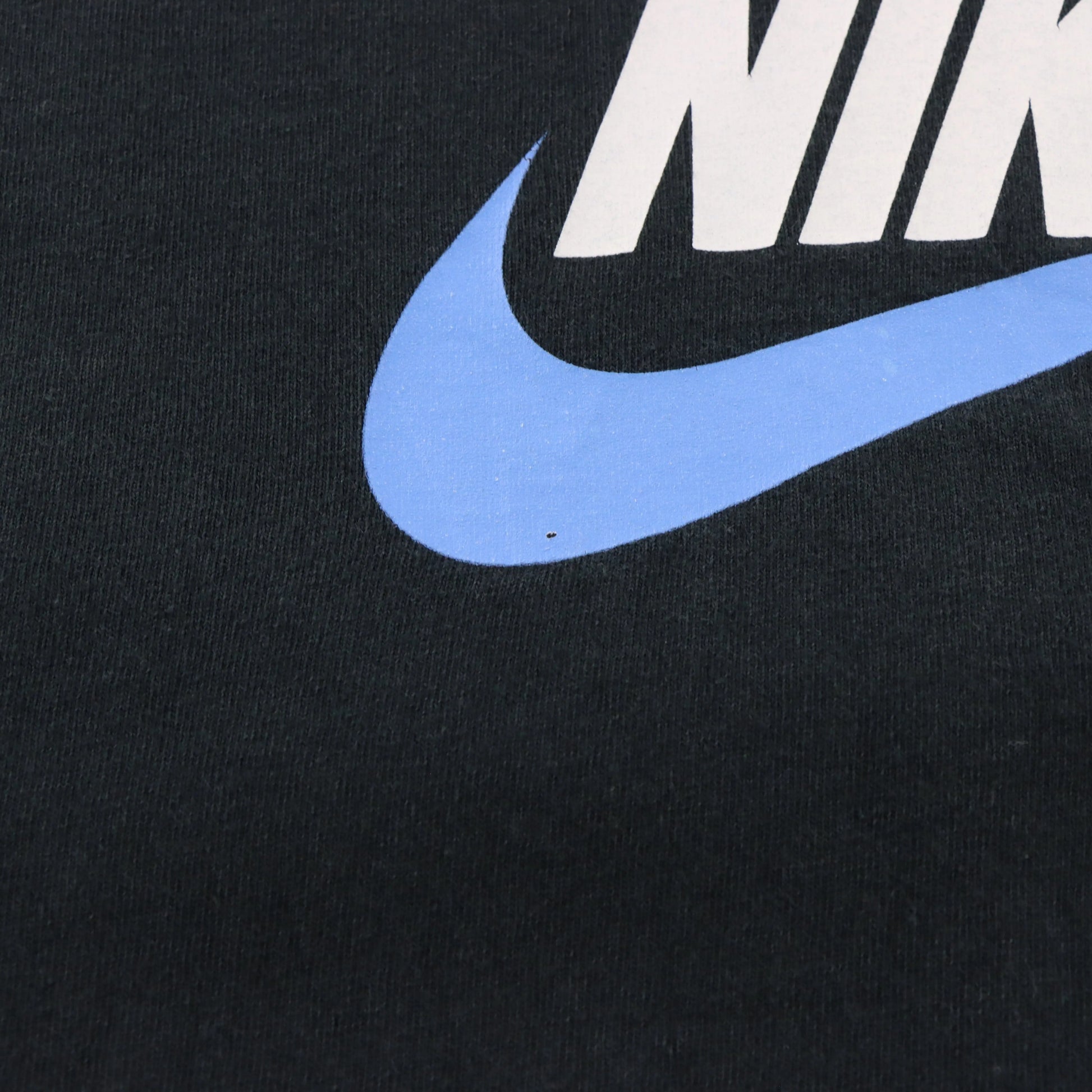NIKE Big Blue Centre Swoosh Logo Classic Black T-Shirt (L) ***COCO Vintage Sole Melbourne