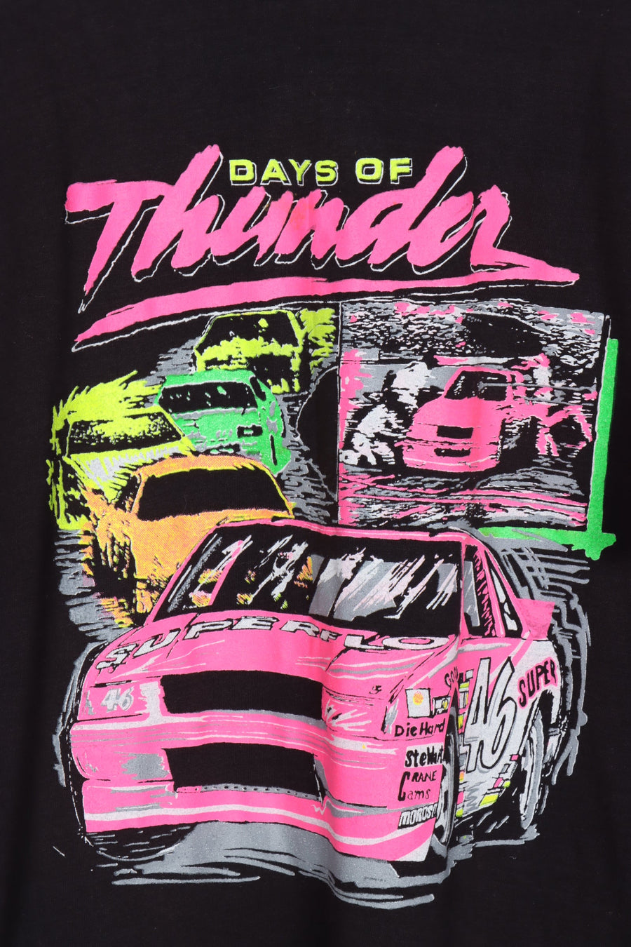 Days of Thunder Tom Cruise Superflo Fluro Racing T-Shirt (L)