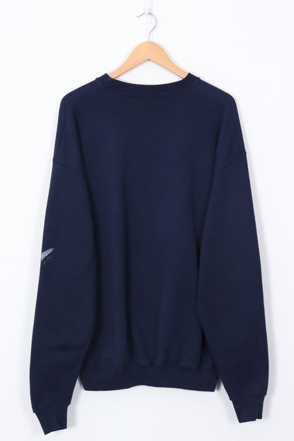 GEORGETOWN University Navy Crest 50/50 Sweatshirt (XL-XXL)