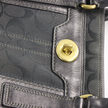 Vintage COACH F0771 Turnlock Black & Gold Shoulder Bag