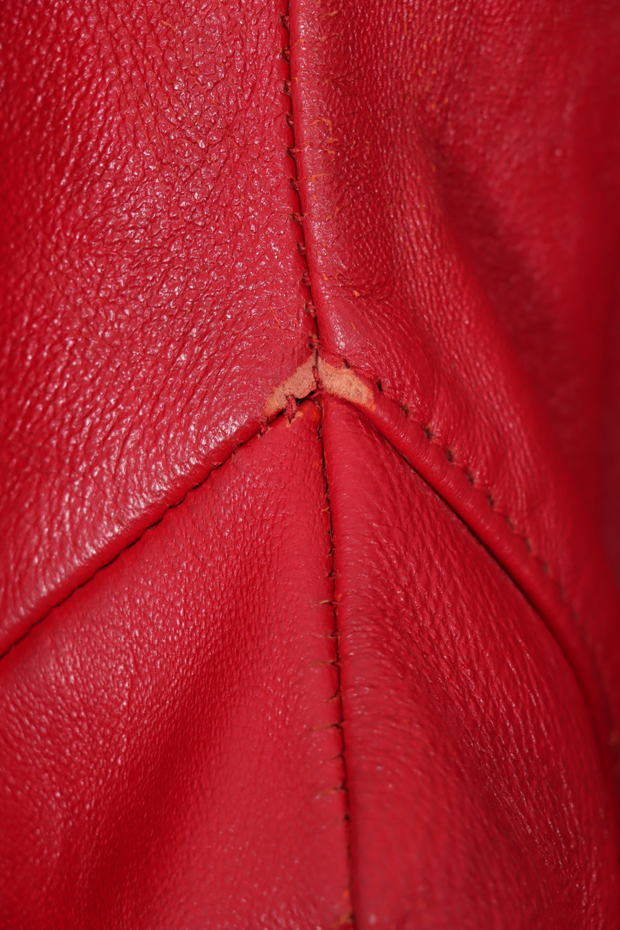 AVIREX Red & White Embroidered Patch Leather Jacket (Women's XXL)