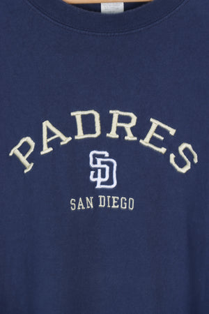 LEE Padres San Diego MLB Baseball Navy Embroidered Tee (XXL)