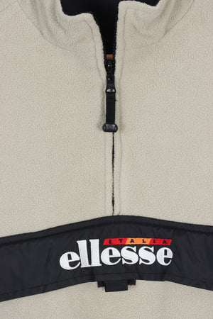 Ellesse Italia Bone & Black Reversible 1/4 Zip Fleece (XL)