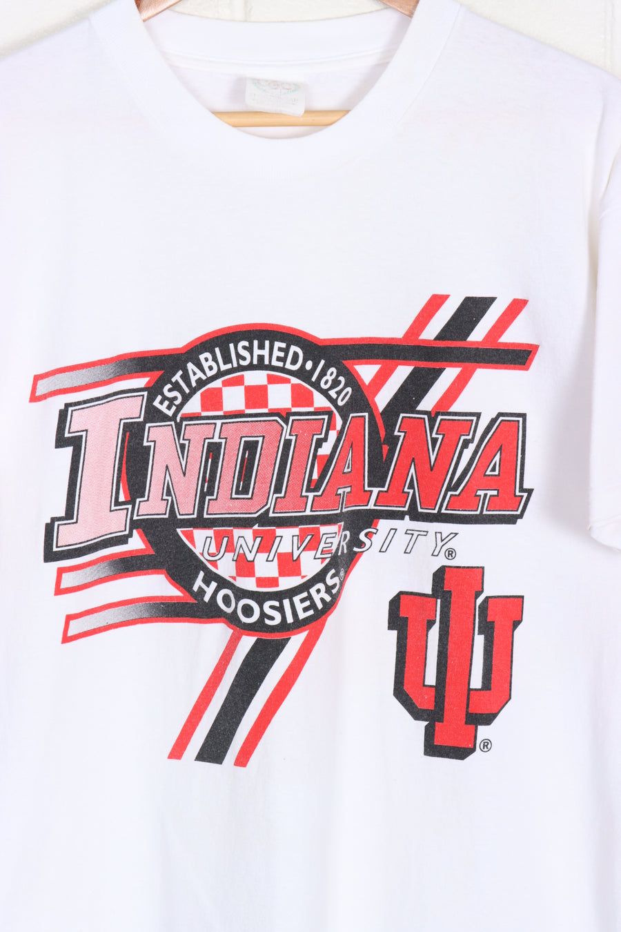 Hoosiers Indiana University College Red & Black Spell Out Tee (XL)
