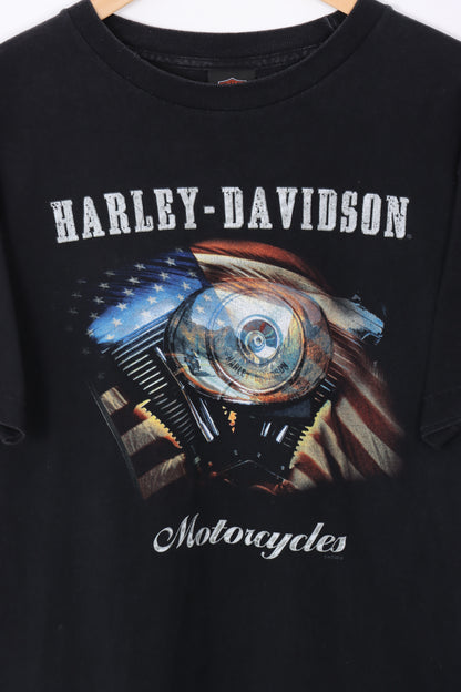 HARLEY DAVIDSON Gowanda New York Flag & Engine Graphic Tee (S-M)
