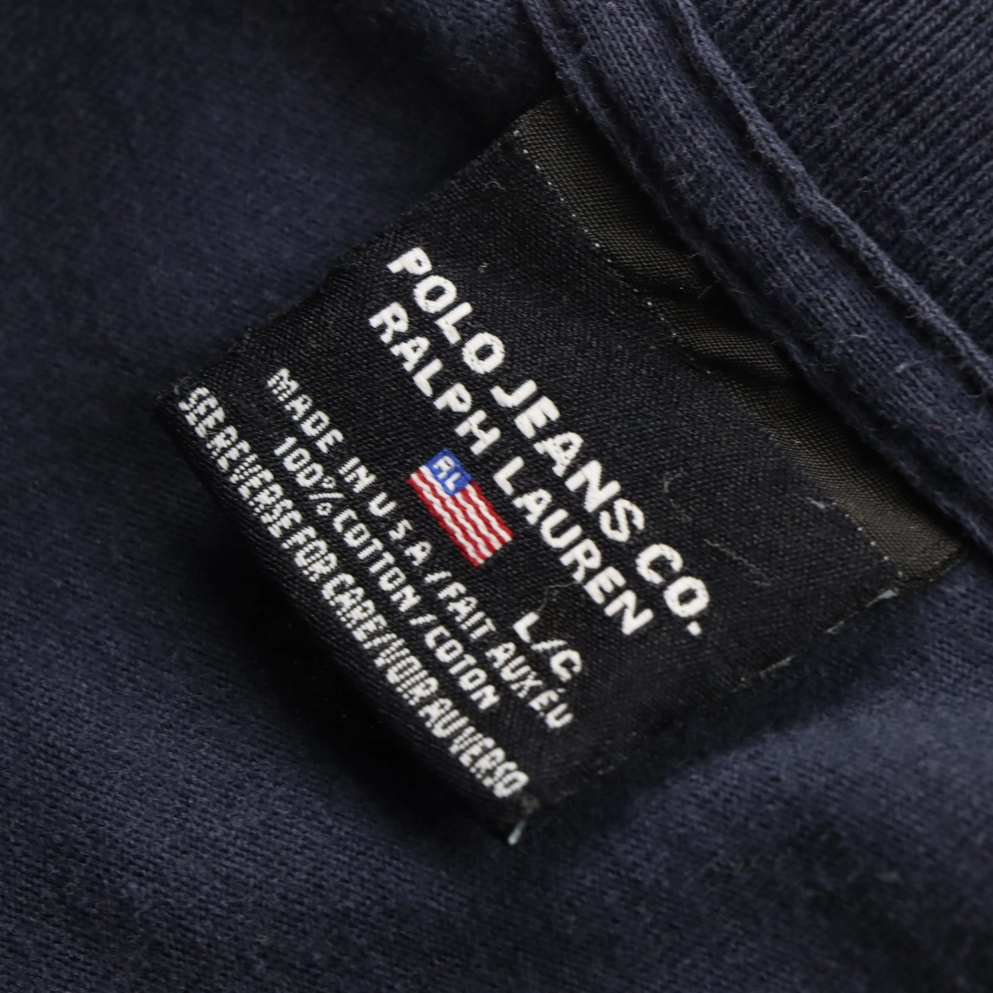 POLO JEANS RALPH LAUREN Titanium USA Made Long Sleeve Navy T-Shirt (XL) Vintage Sole Melbourne