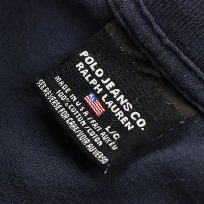 POLO JEANS RALPH LAUREN Titanium USA Made Long Sleeve Navy T-Shirt (XL) Vintage Sole Melbourne