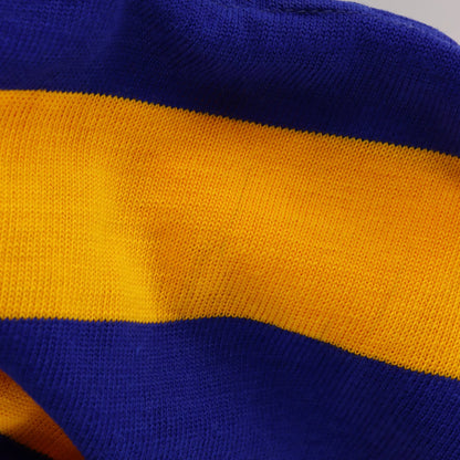 Vintage English Made Blue & Yellow Single Stitch EUROPA Knit Rugby Jumper (M TALL) ***COCO Vintage Sole Melbourne
