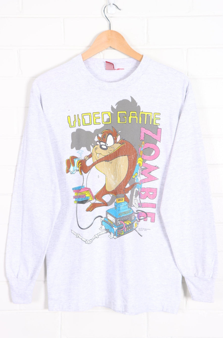 Vintage 1993 WARNER BROS "Video Game Zombie" Taz Sweatshirt (S-M)