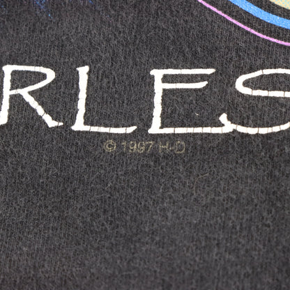 Vintage 1997 HARLEY DAVIDSON Jamestown "Proud & Fearless" Howling Wolves T-Shirt (L-XL)