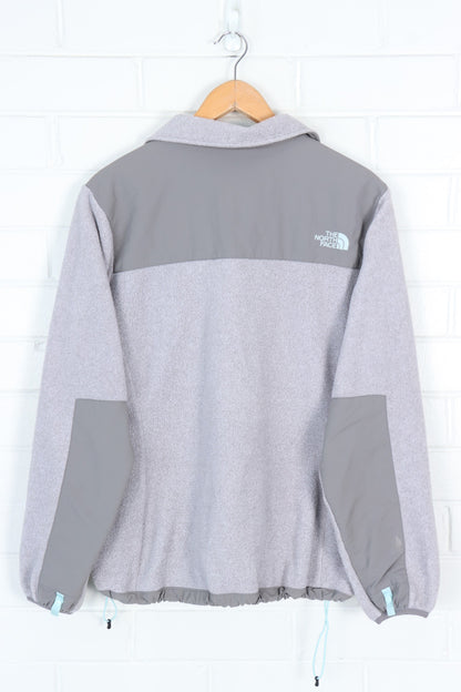 THE NORTH FACE Grey & Teal Panel Fleece Jacket (Women's XL)