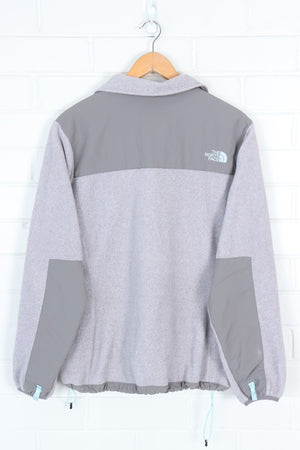 THE NORTH FACE Grey & Teal Panel Fleece Jacket (Women's XL)