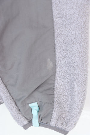 THE NORTH FACE Grey & Teal Panel Fleece Jacket (Women's XL)