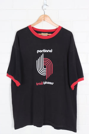 Portland NBA Trail Blazers Ringer Red & Black Basketball Tee (XL)