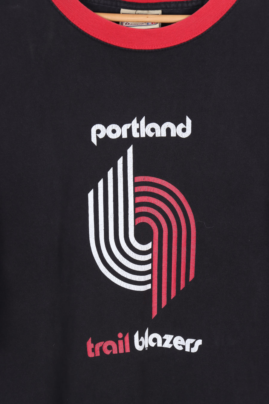 Portland NBA Trail Blazers Ringer Red & Black Basketball Tee (XL)