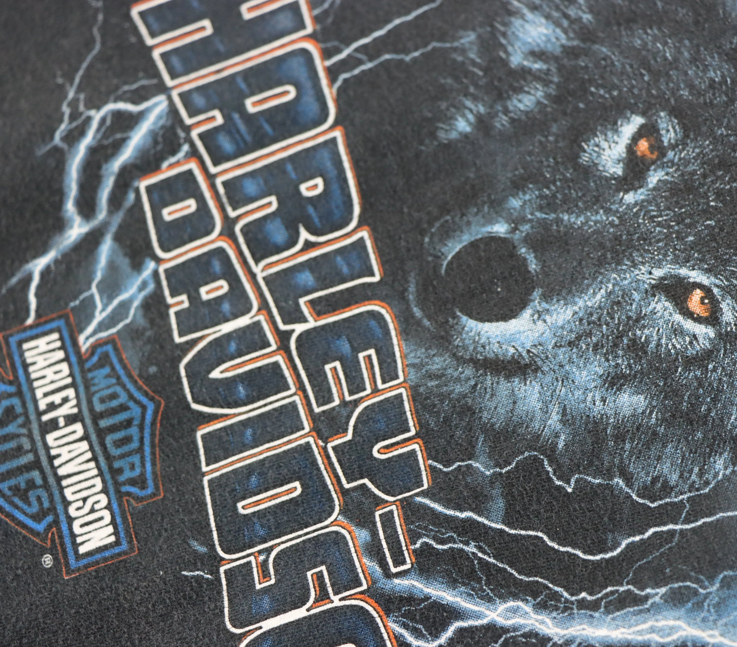 HARLEY DAVIDSON Wolf 'Runin' Wild' Texas Motorcycle Black T-Shirt (XL)