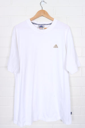 ADIDAS Embroidered Gold 3-Stripes Logo T-Shirt (XL)