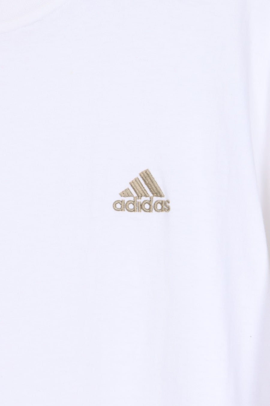 ADIDAS Embroidered Gold 3-Stripes Logo T-Shirt (XL)
