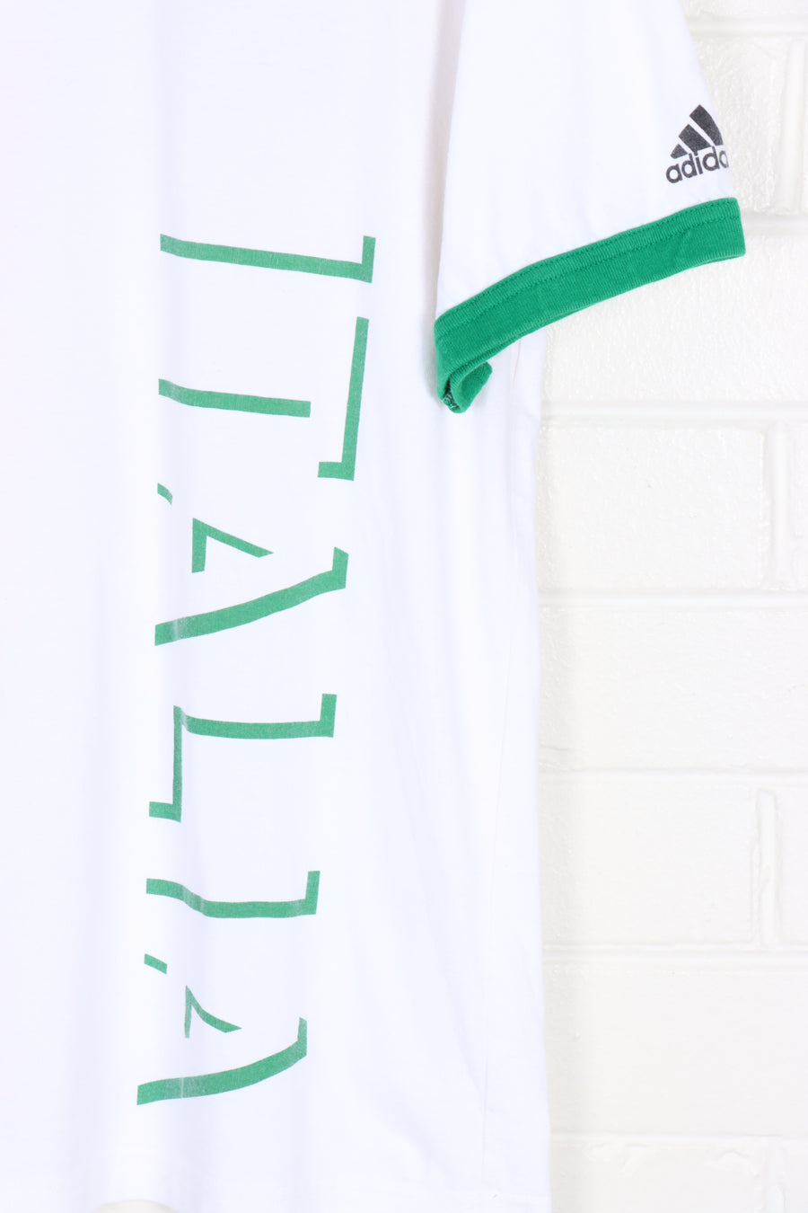 ADIDAS Italia "L Inno Di Mameli' Italy Flag Front Back Ringer Tee (L)