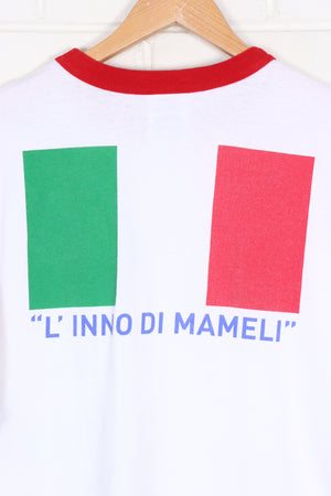 ADIDAS Italia "L Inno Di Mameli' Italy Flag Front Back Ringer Tee (L)