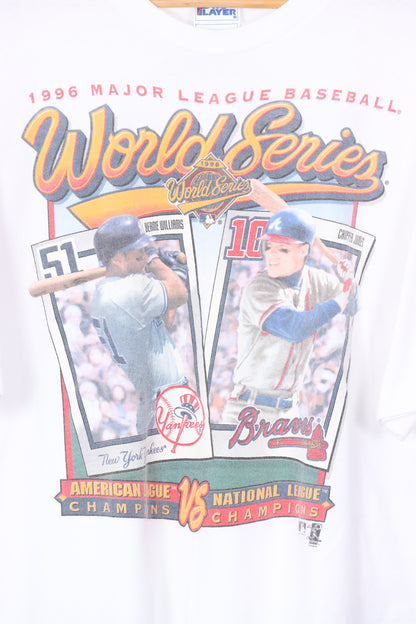 1996 Vintage MLB Baseball Cards Yankees vs Braves Tee (XL)