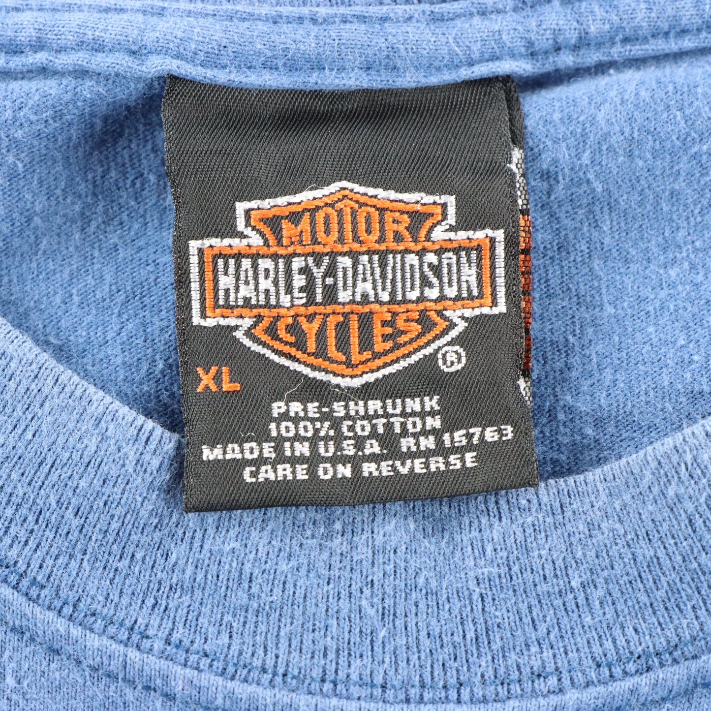 HARLEY DAVIDSON Cool Springs Tennessee Vintage USA Made Double Sided Blue Tee (L)