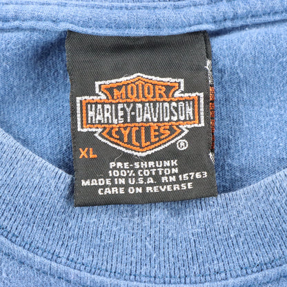 HARLEY DAVIDSON Cool Springs Tennessee Vintage USA Made Double Sided Blue Tee (L)